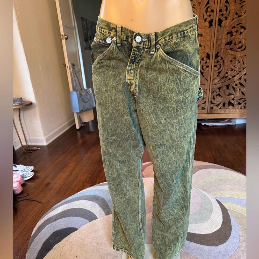 Calvin Klein Boyfriend Cut Jeans Green Acid Wash size 28